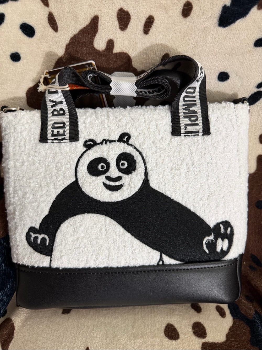 Loungefly Black & White Panda Sherpa Tote